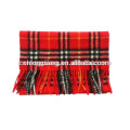 Classic Checked Style Homens 30 * 180cm escovado Padrão Softest Fleece Scottish Cashmere Scarf